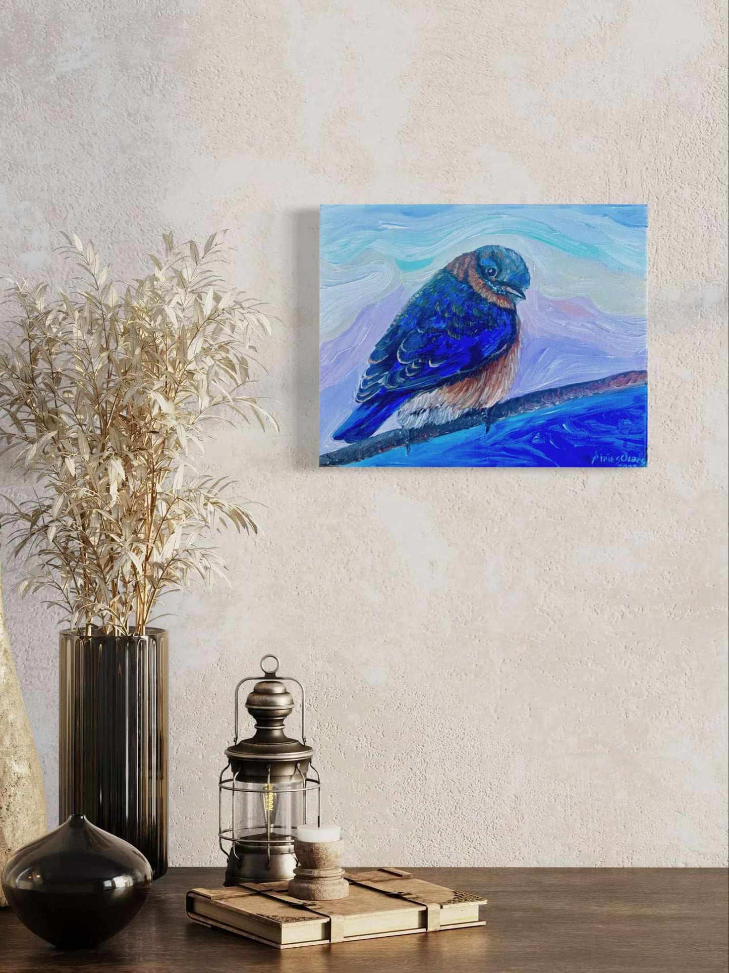 "Blue Bird" Original Oil Painting