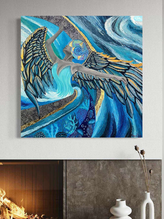 "Angel of the Deep" Original Oil Painting