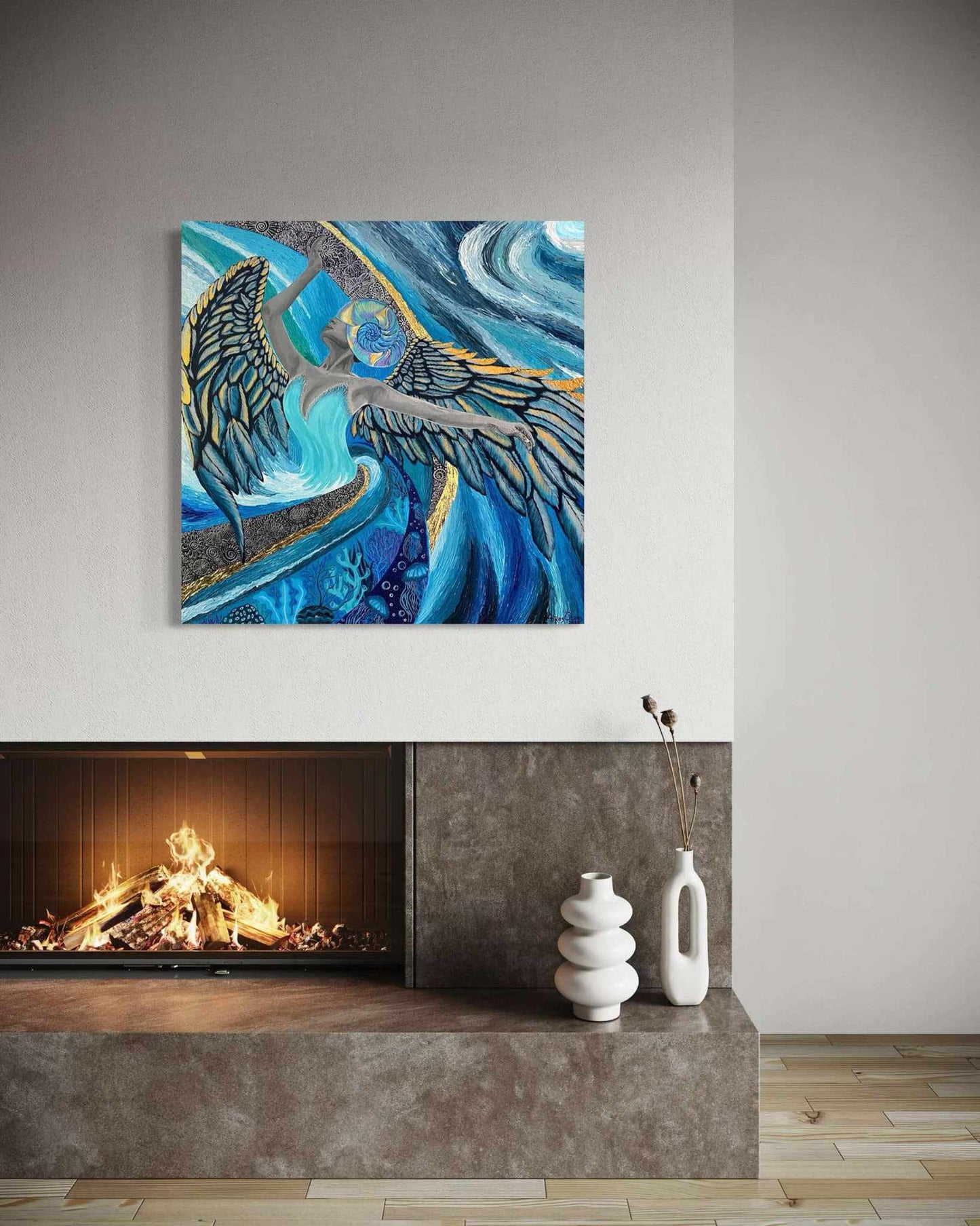 "Angel of the Deep" Original Oil Painting