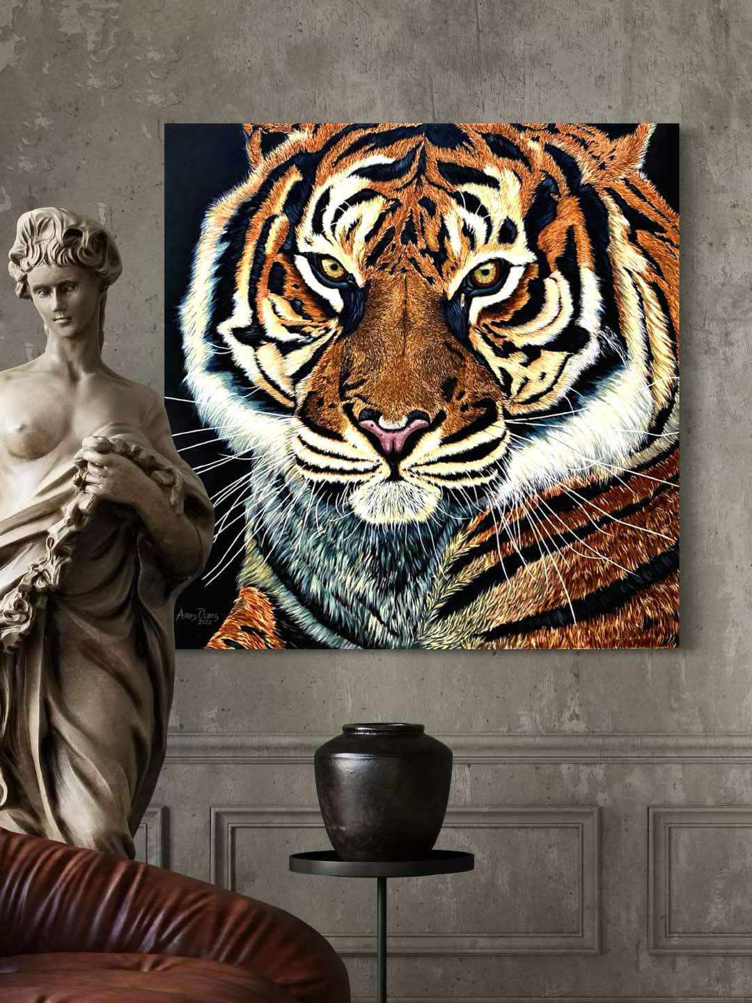 "Fierce Tiger" Original Oil Painting